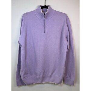 Pal Zileri Men Wool Cashmere 1/4 Zip Pullover Sweater Purple Italy 54 IT